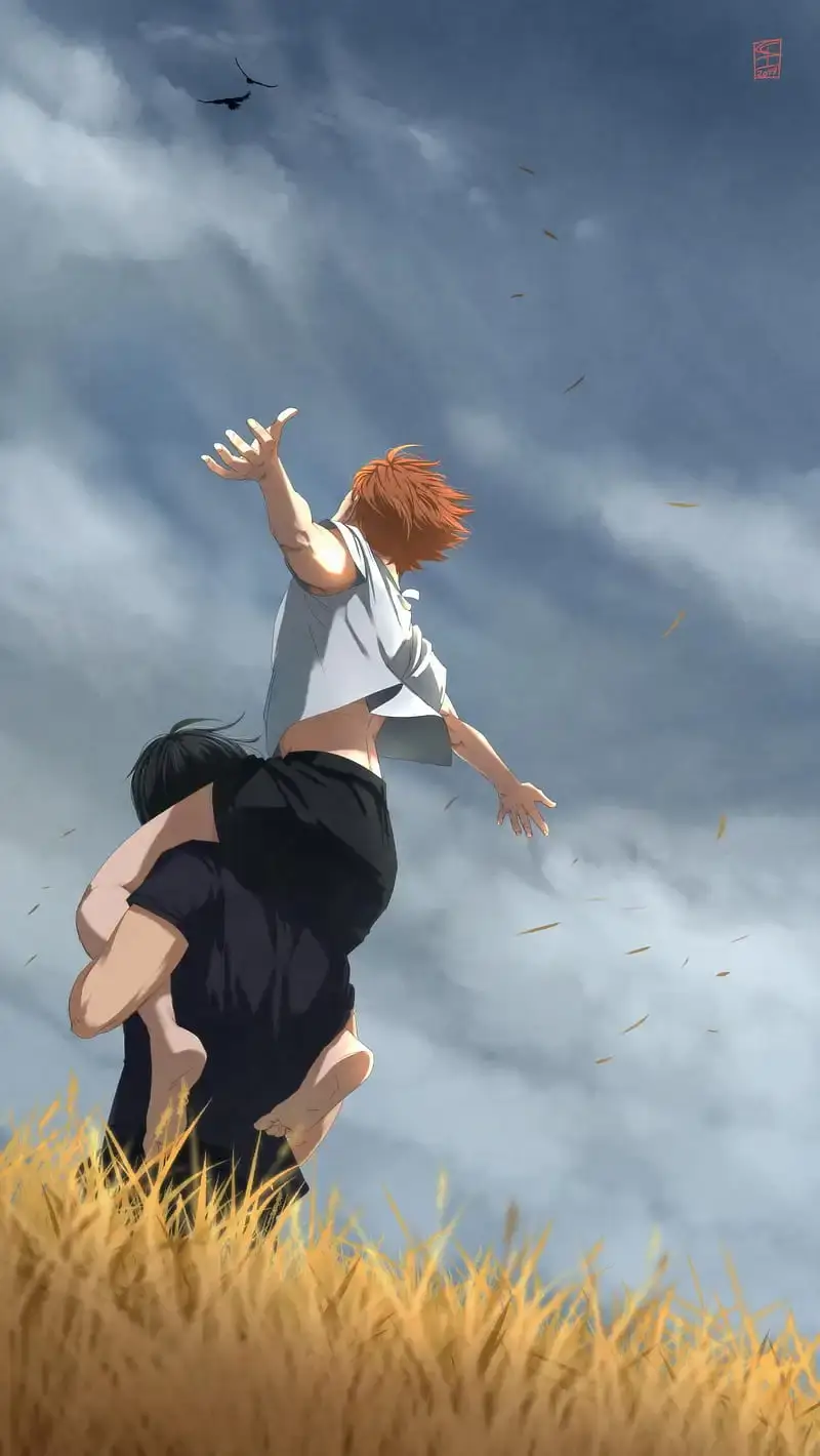 Hinata and Kageyama in the fields fan art